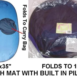 70x35 NYLON BEACH MAT W/ BUILT IN PILLOW & CARRY BAG picnic sun outdoor sand G62